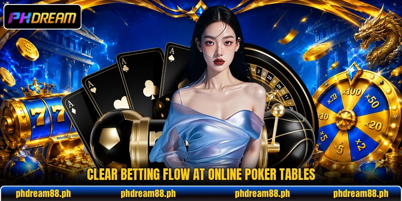 Clear betting flow at online poker tables Clear betting flow at online poker tables