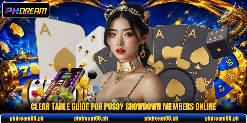 Clear table guide for pusoy showdown members online