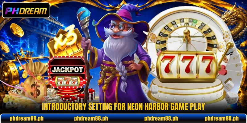 Introductory setting for Neon Harbor Game play