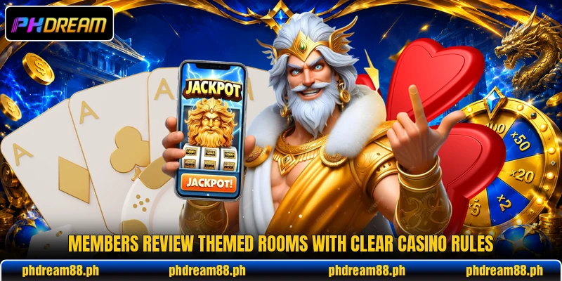 Members review themed rooms with clear casino rules