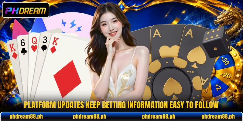 Platform updates keep betting information easy to follow Platform updates keep betting information easy to follow