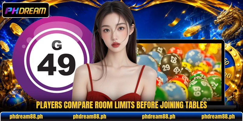 Players compare room limits before joining tables