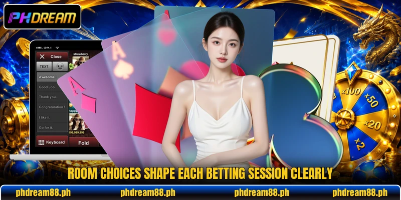Room choices shape each betting session clearly Room choices shape each betting session clearly