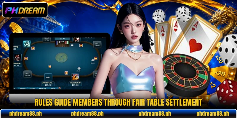 Rules guide members through fair table settlement